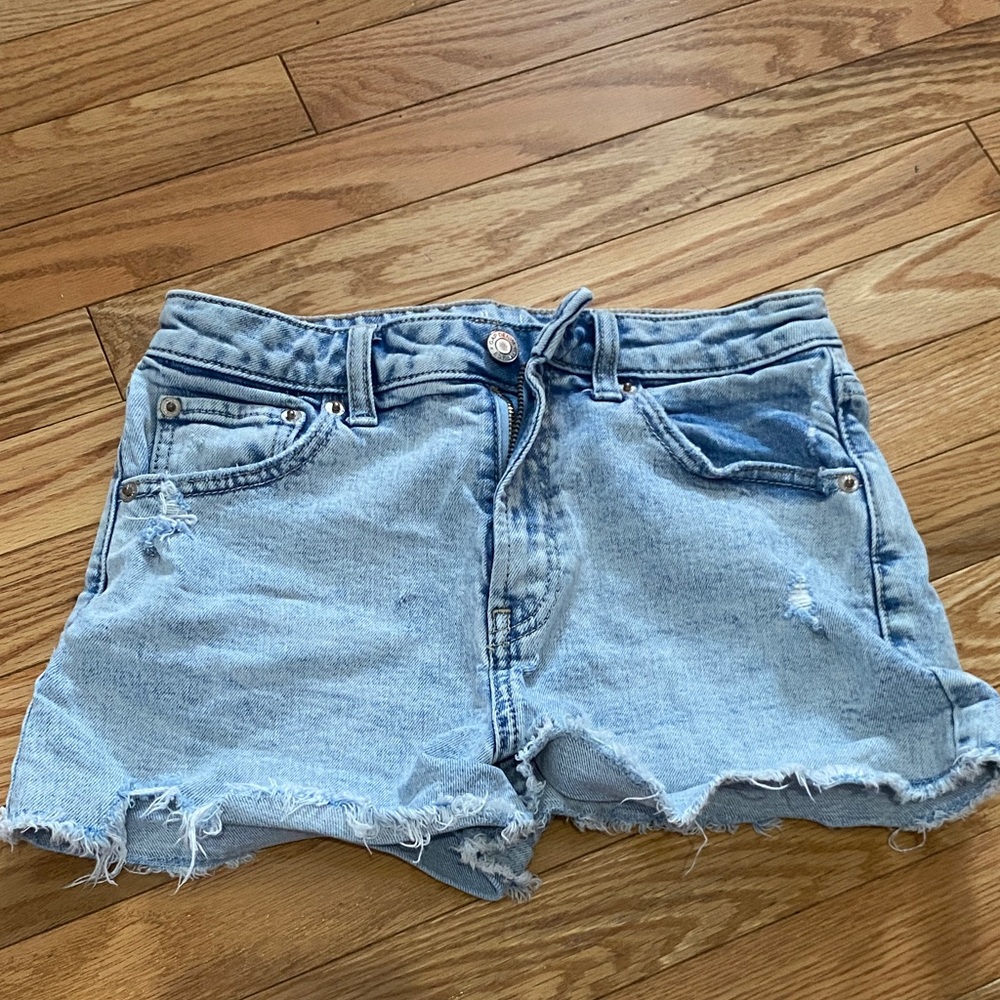 Levi's Light Blue Distressed Denim Cutoff Shorts